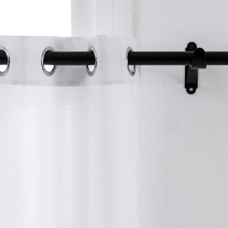 UPOPO White Kitchen Tier Curtains Over Sink 36 inches Long Linen Textured Cafe Curtains Short Bathroom Privacy Small Mini Half Window Curtain Cabinet Caravan Basement 2 Panels Grommet Top - Image 4
